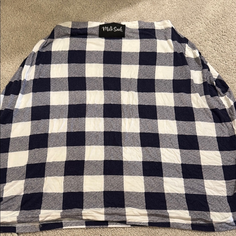 Navy and White Checkered milk snob cover
